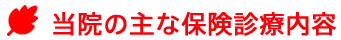 当院の主な保険診療内容